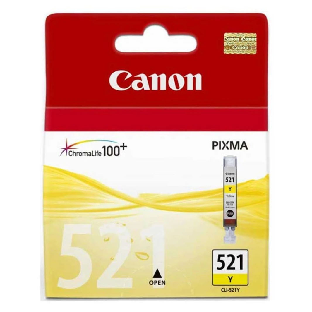 خرطوشة الحبر النافثة للحبر Canon CLI-521Y الصفراء متوافقة مع IP3600.IP4700، MP540، MP560