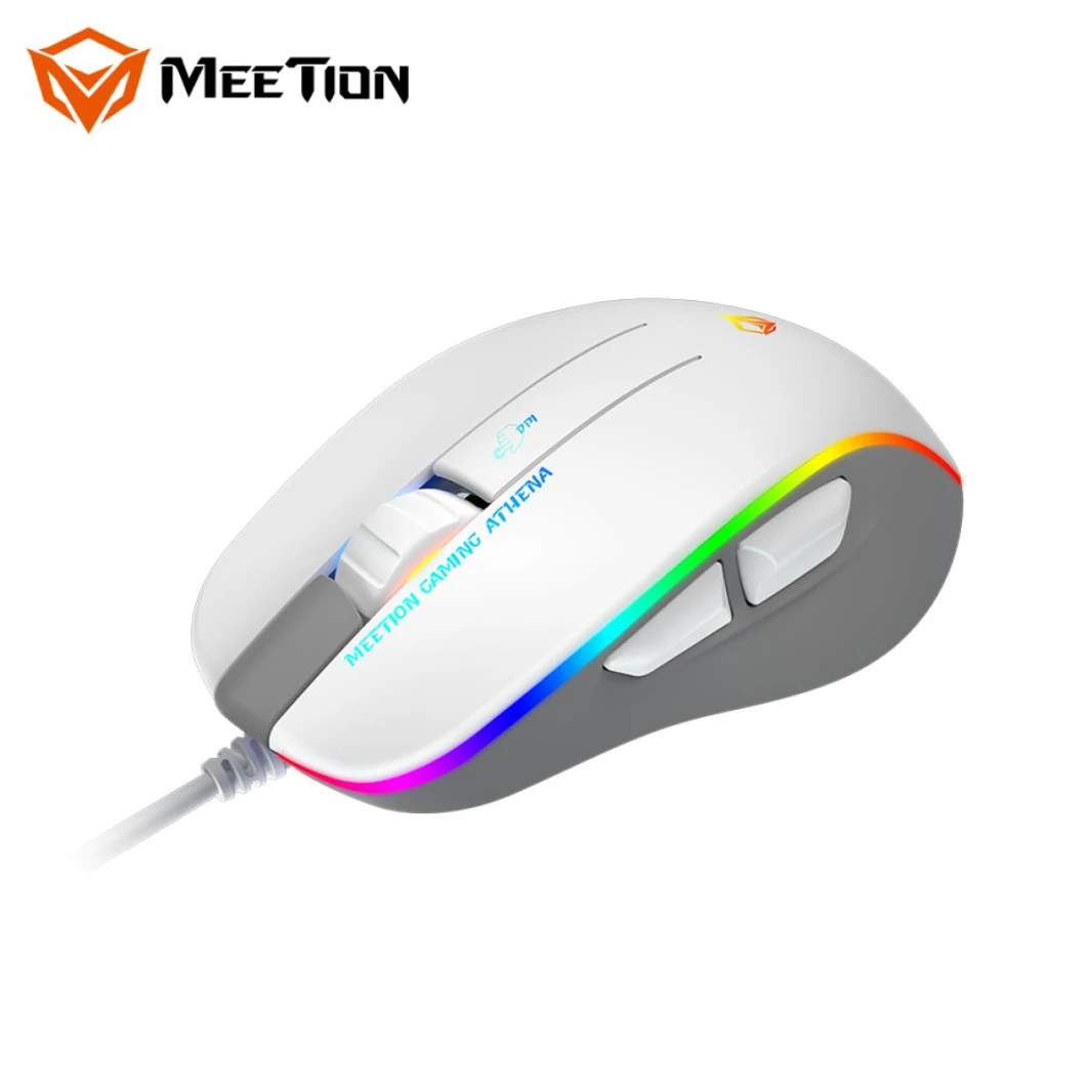 ماوس الألعاب Meetion GM23_2023 RGB USB - أبيض ورمادي