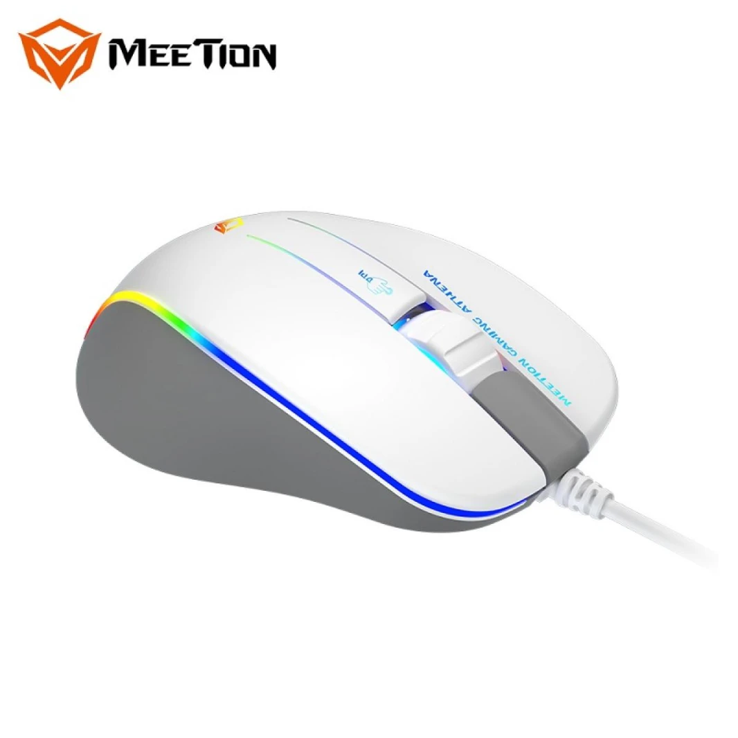 ماوس الألعاب Meetion GM23_2023 RGB USB - أبيض ورمادي