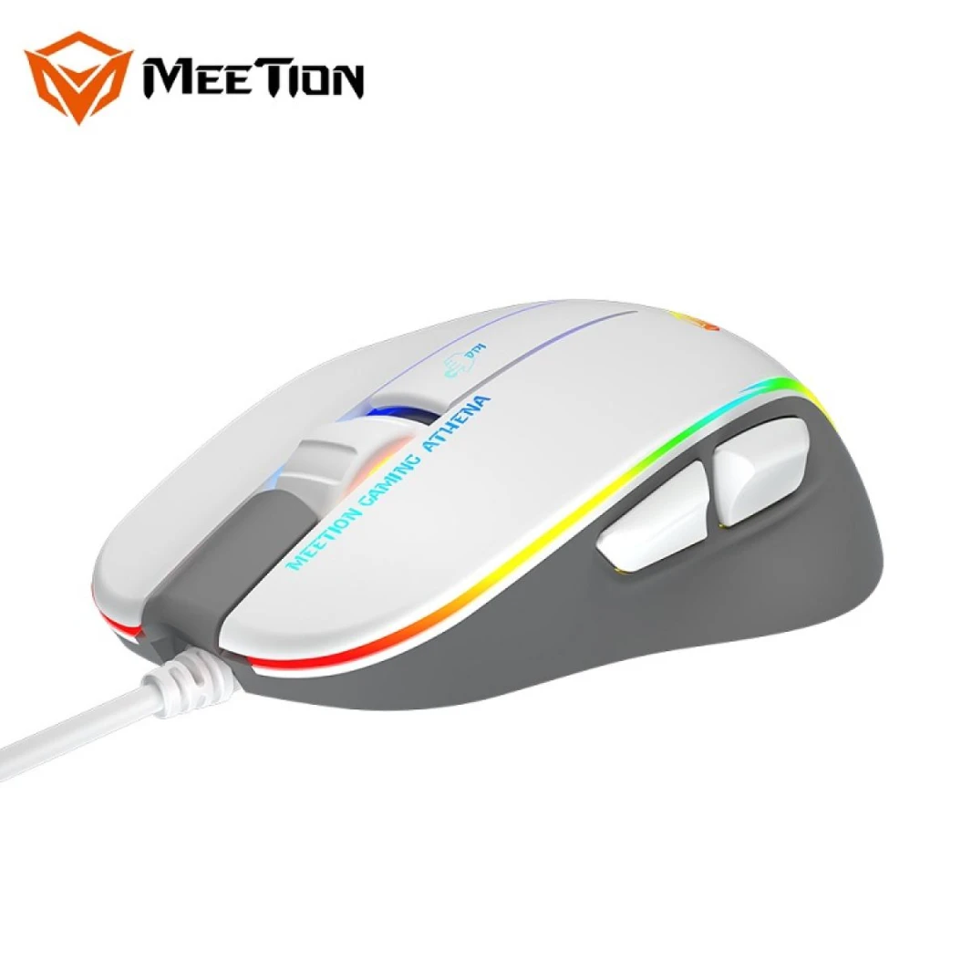 ماوس الألعاب Meetion GM23_2023 RGB USB - أبيض ورمادي