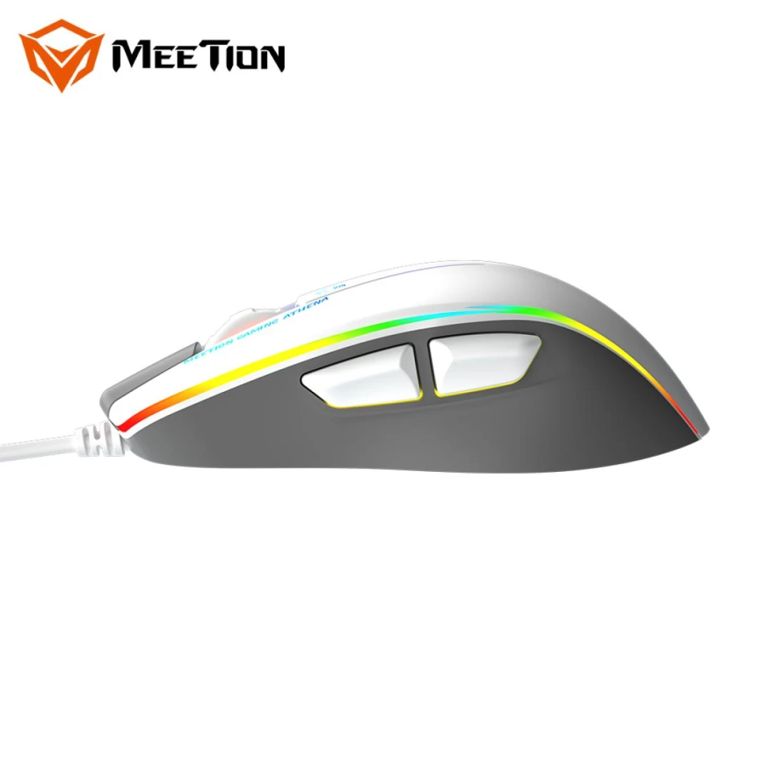 ماوس الألعاب Meetion GM23_2023 RGB USB - أبيض ورمادي