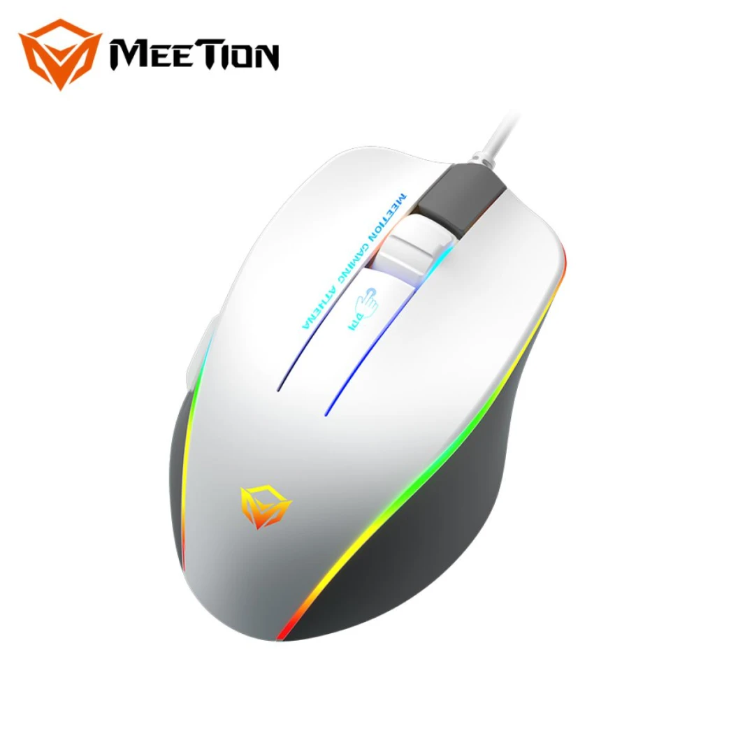 ماوس الألعاب Meetion GM23_2023 RGB USB - أبيض ورمادي