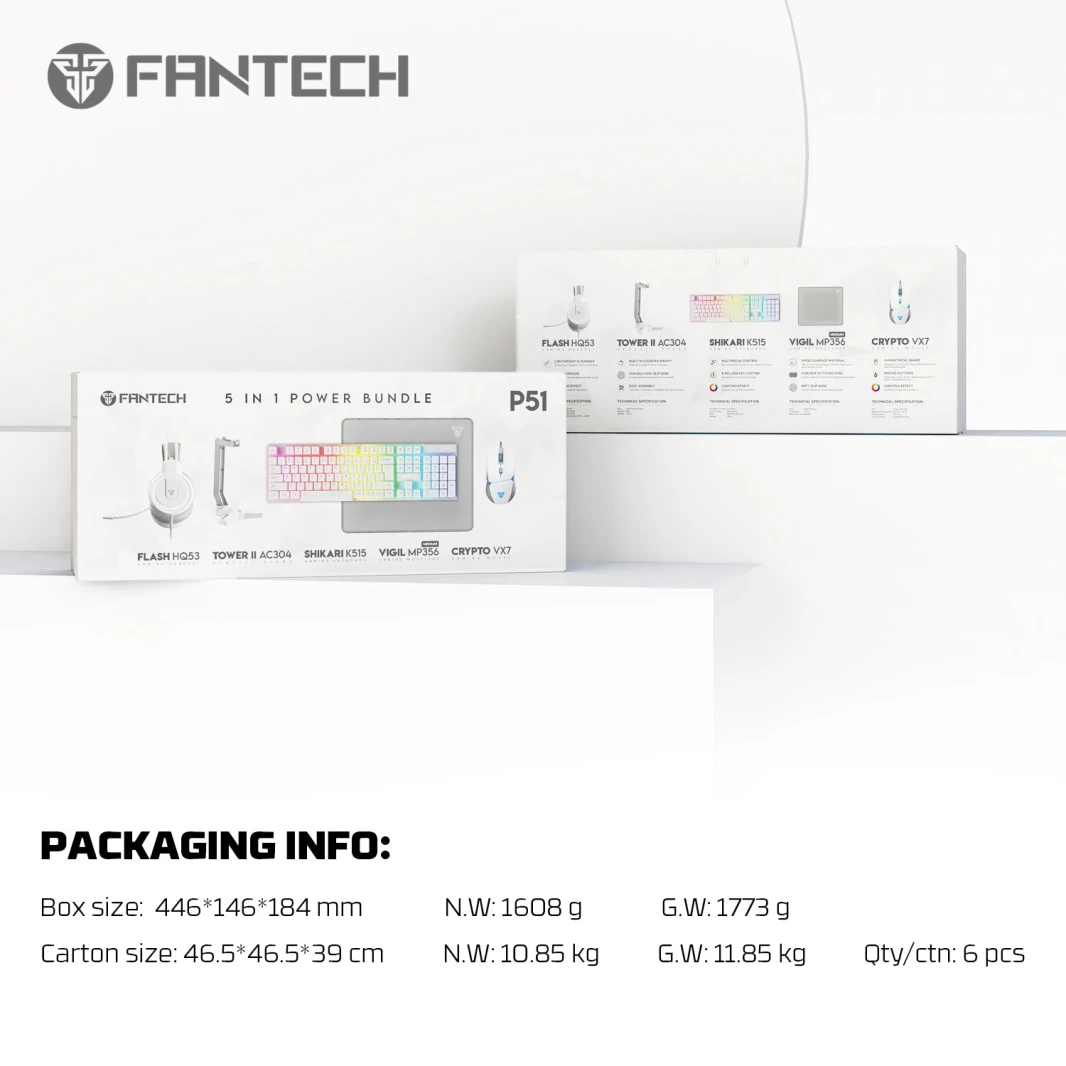 مجموعة لوحة المفاتيح والماوس P51 Power Bundle للألعاب من FANTECH