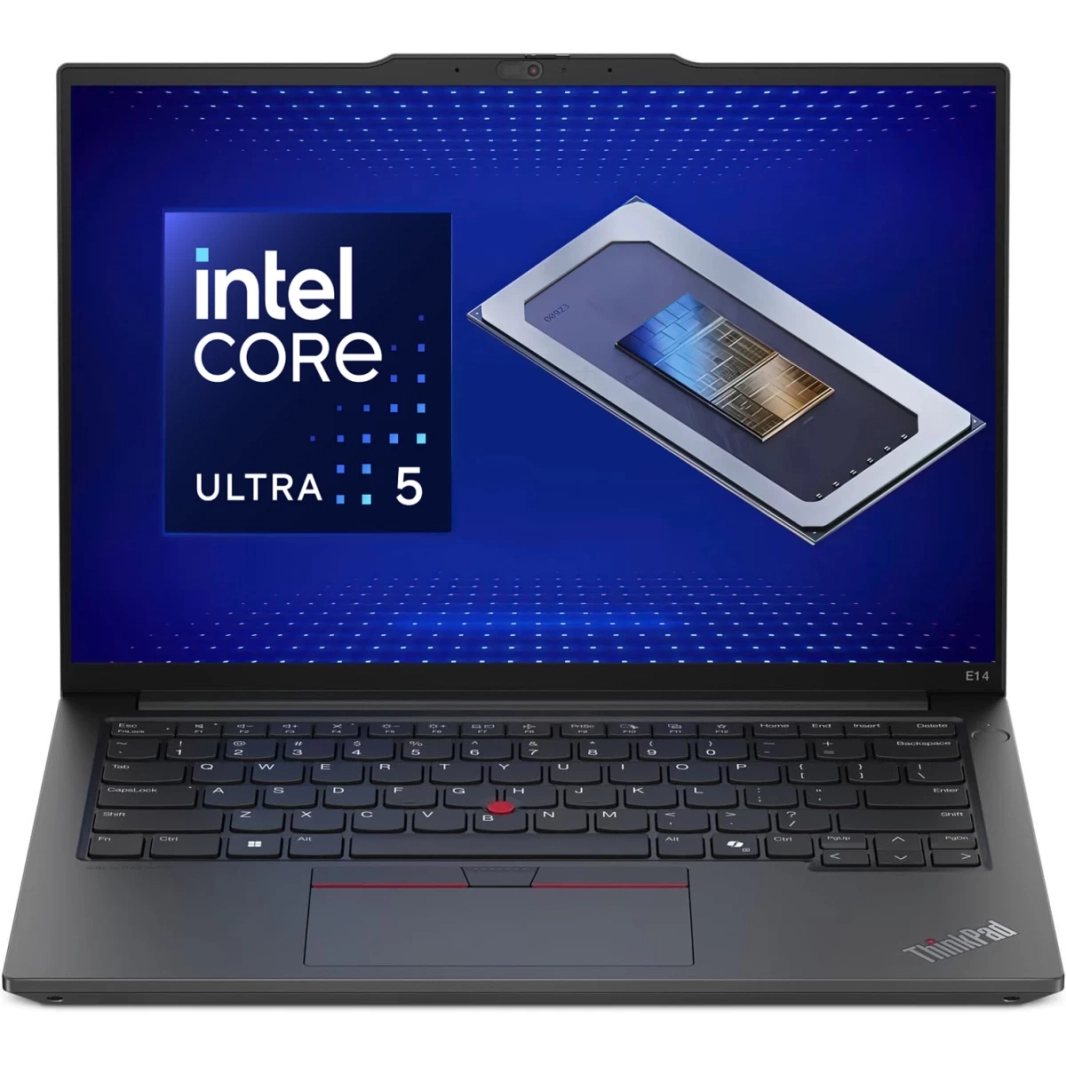 جهاز Lenovo NEW ThinkPad Edge E14 Gen 6 (2024) مع معالج Intel® Ultra 5 12-Cores Intel® AI Boost Optimized Performance مع استهلاك منخفض للطاقة وذاكرة DDR5 ولوحة مفاتيح بإضاءة خلفية