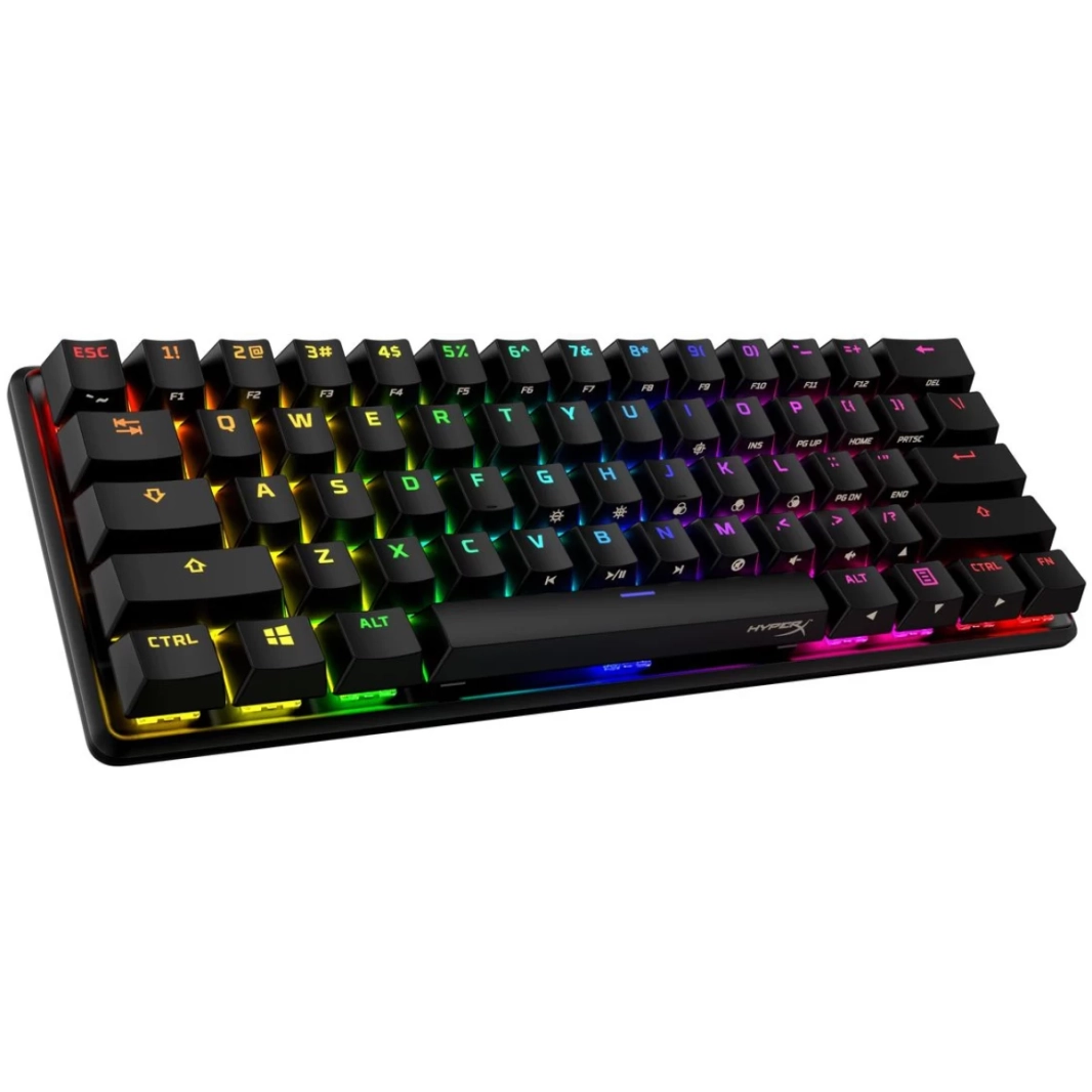 لوحة مفاتيح الألعاب الميكانيكية HyperX Alloy Origins 60% RGB صغيرة الحجم بتصميم أمريكي ومفاتيح HyperX Red