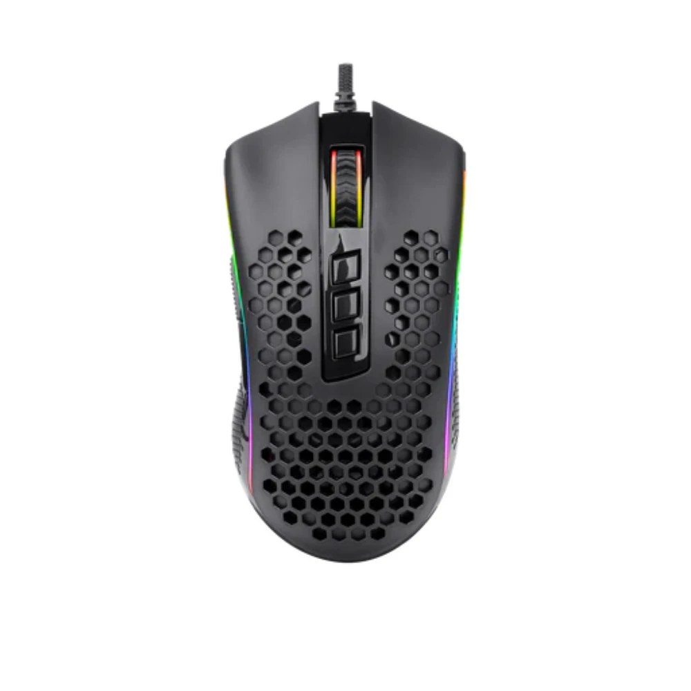 ماوس الألعاب Redragon M808 Storm خفيف الوزن RGB، 85 جرامًا، هيكل قرص العسل فائق الخفة