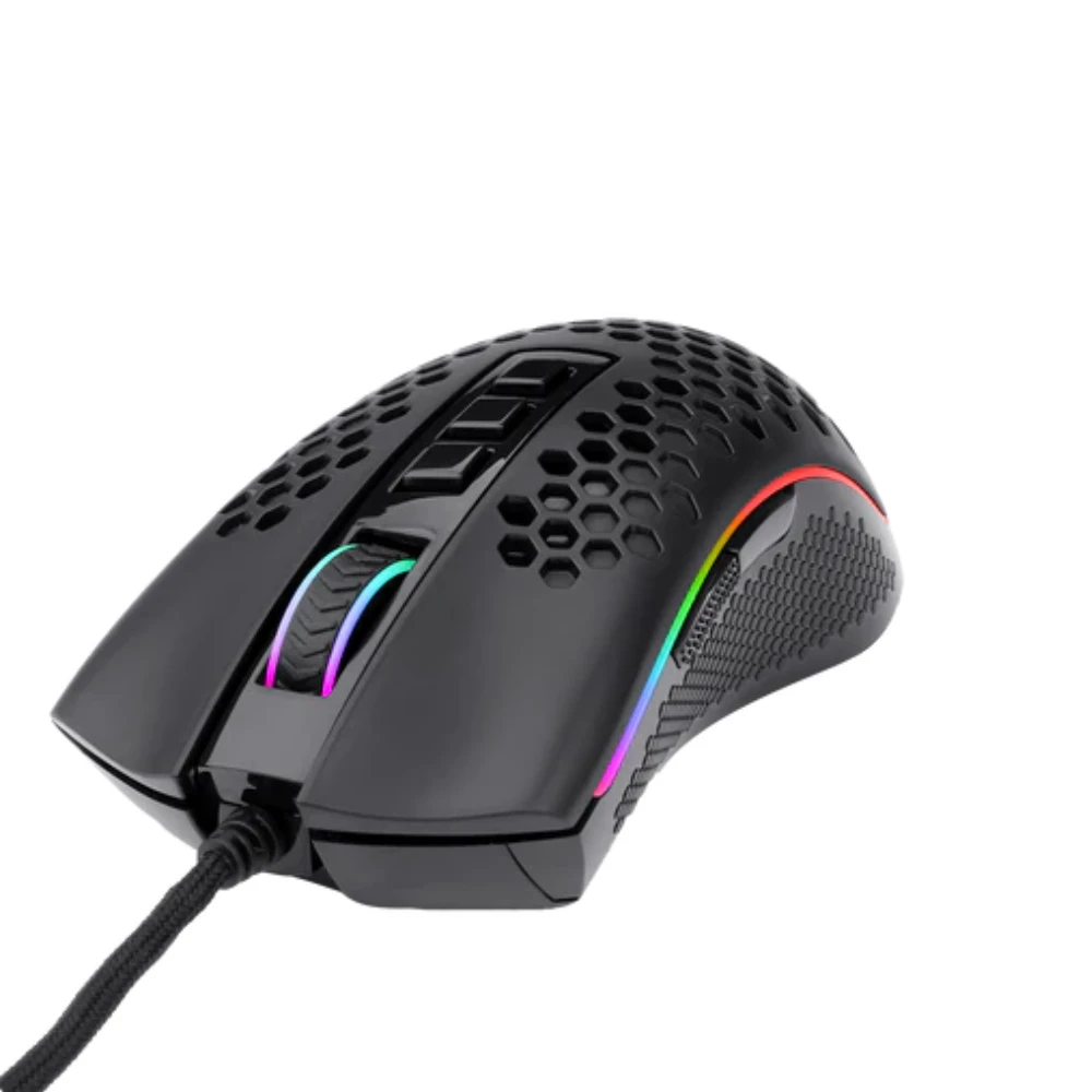 ماوس الألعاب Redragon M808 Storm خفيف الوزن RGB، 85 جرامًا، هيكل قرص العسل فائق الخفة