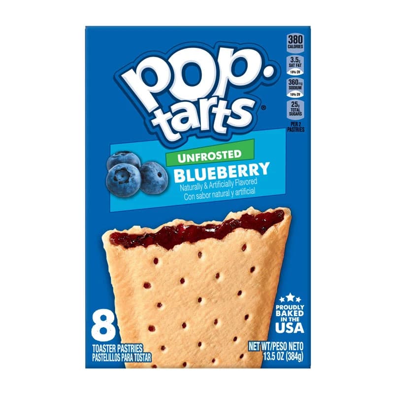 Kellogg's Unfrosted Blueberry Pop Tarts 384g