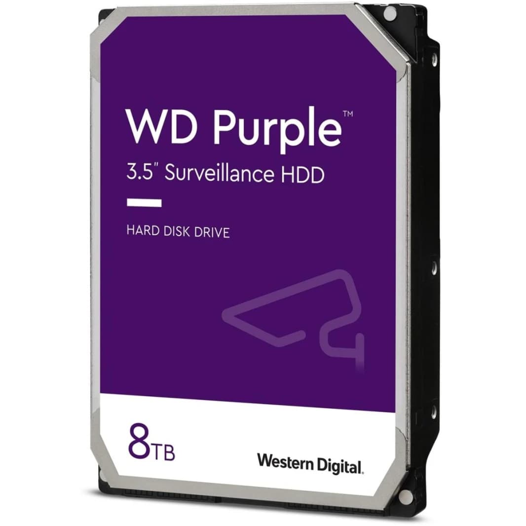Western Digital 8TB WD Purple Surveillance Internal Hard Drive HDD – 5640 RPM, SATA 6 Gb/s, 256MB Cache, AllFrame 4K, 3.5" CMR – WD85PURZ