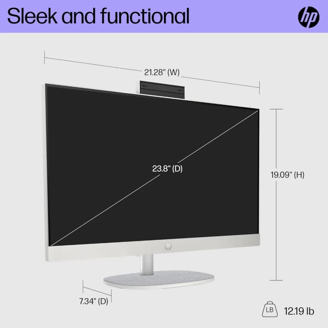 HP ProOne 240 G10 PC (2024) NEW 13th Gen Intel Core i7 10-Cores with 24" IPS Full HD Non-Touch Display - Black