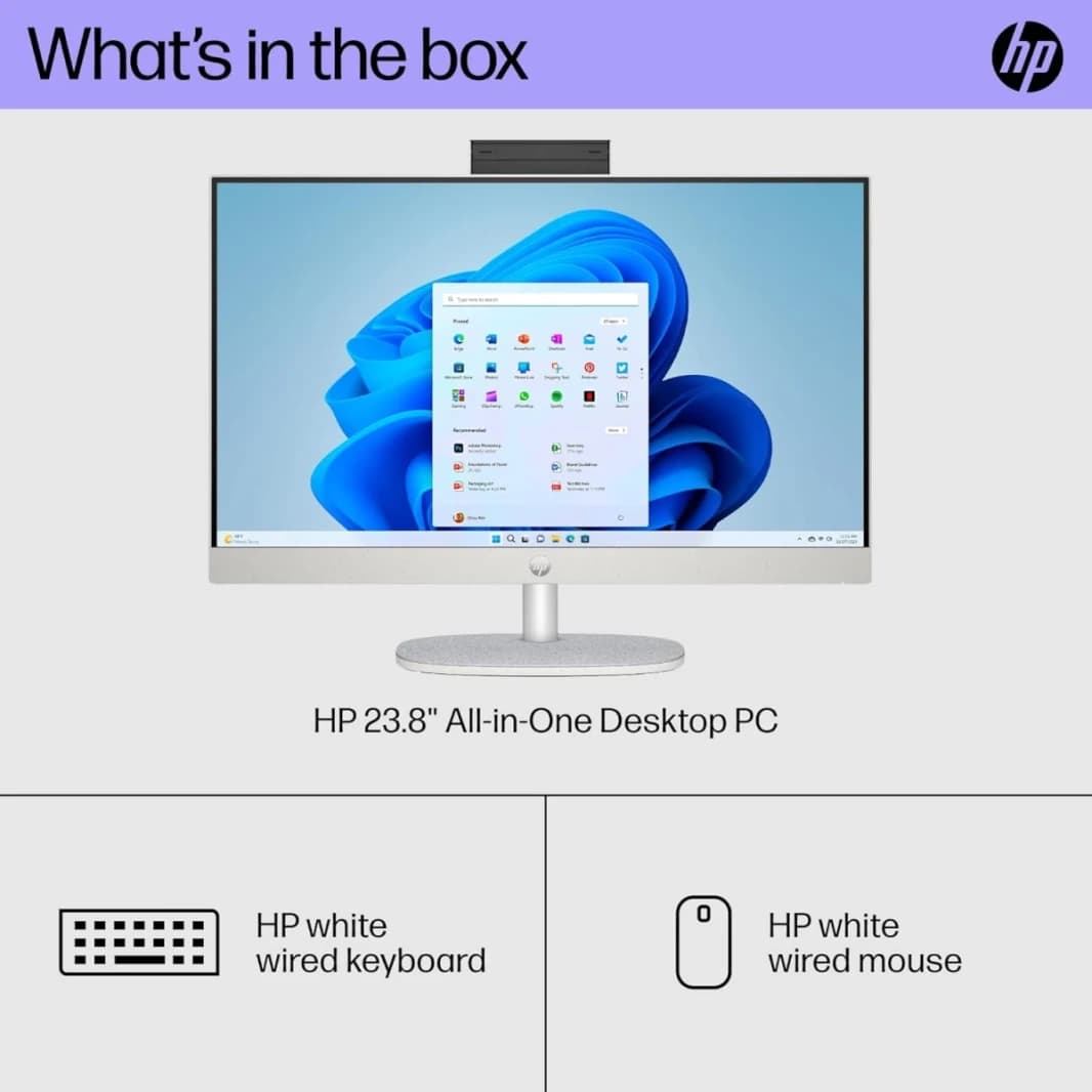 HP ProOne 240 G10 PC (2024) NEW 13th Gen Intel Core i7 10-Cores with 24" IPS Full HD Non-Touch Display - Black