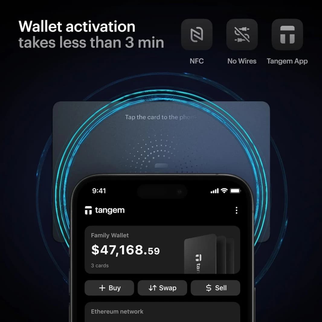 Tangem Wallet Pack of 2 - Secure Crypto Wallet - Trusted Cold Storage for Bitcoin, Ethereum, NFT's & More Coins - 100% Offline Hardware Wallet