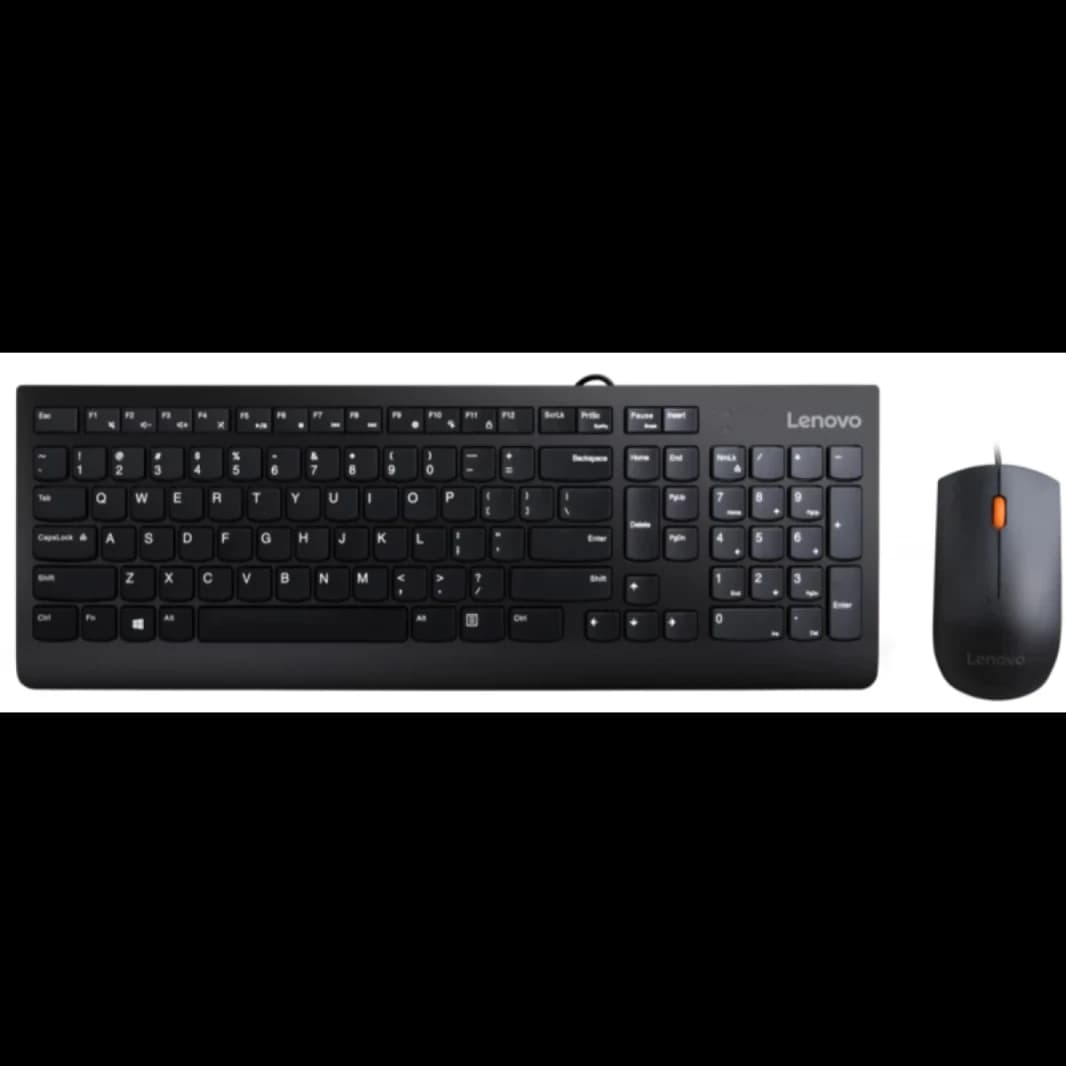 Lenovo 300 Wired Keyboard and Mouse Combo (Black)