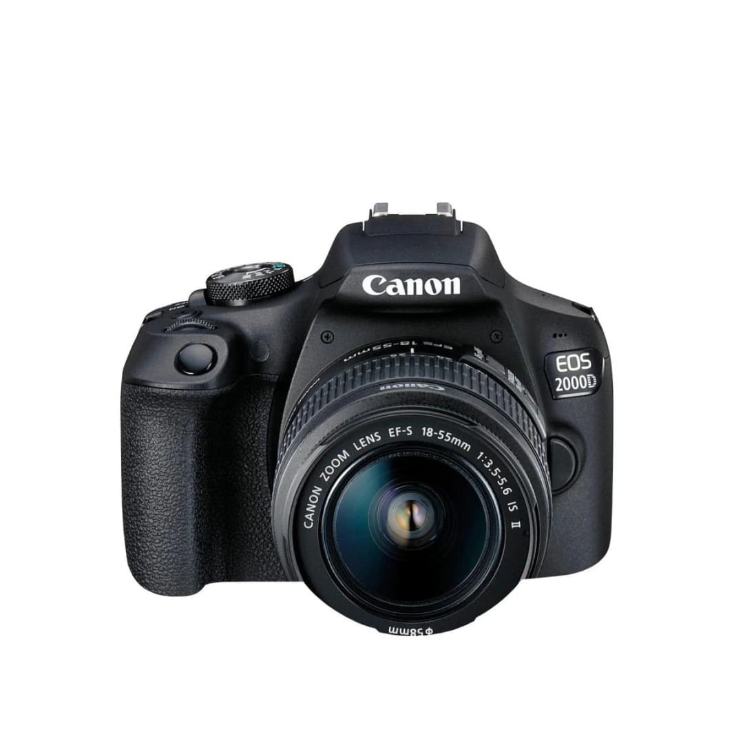 Canon EOS 2000D DSLR Camera and EF-S 18-55 mm f/3.5-5.6 is II Lens, Black