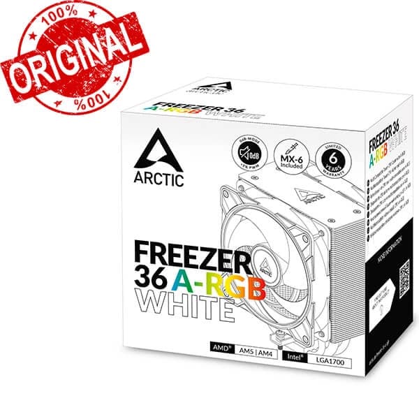 ARCTIC Freezer 36 A-RGB WHITE AIR CPU COOLER Multi Compatible Tower