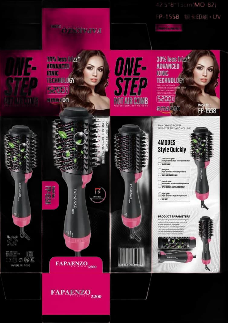 FAPAENZO One-Step Hot Air Comb for Salon-Styled Hair