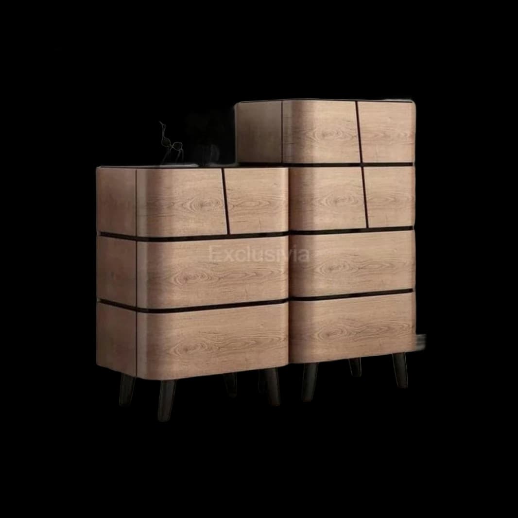 Modern Wooden Storage Cabinets with Rounded Design