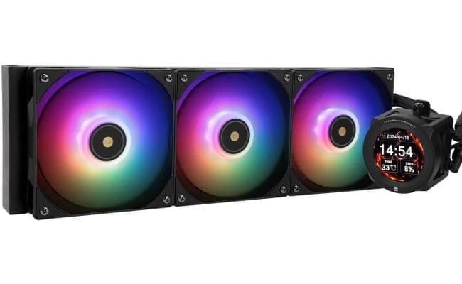Thermalright Core Vision 360 BLACK ARGB CPU Liquid Cooler w/ 2.1" IPS LCD Display, High Performance AIO w/ 3x TL-E12B-S V2,