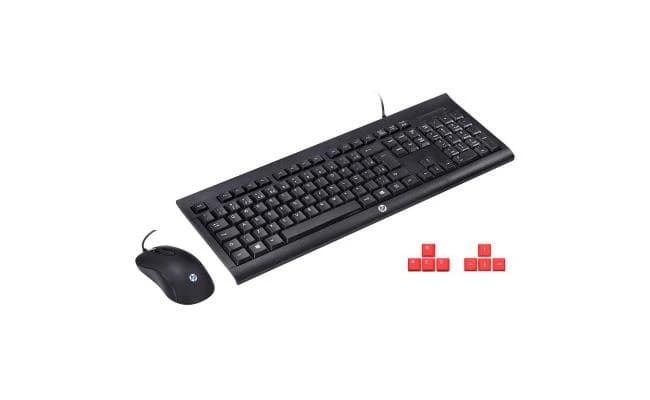 HP km100 USB Wired Gaming Waterproof Membrane Keyboard & Mouse Combo