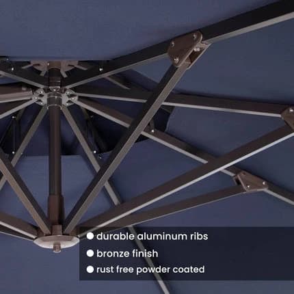Outdoor umbrella for garden and patio with 3 meter base