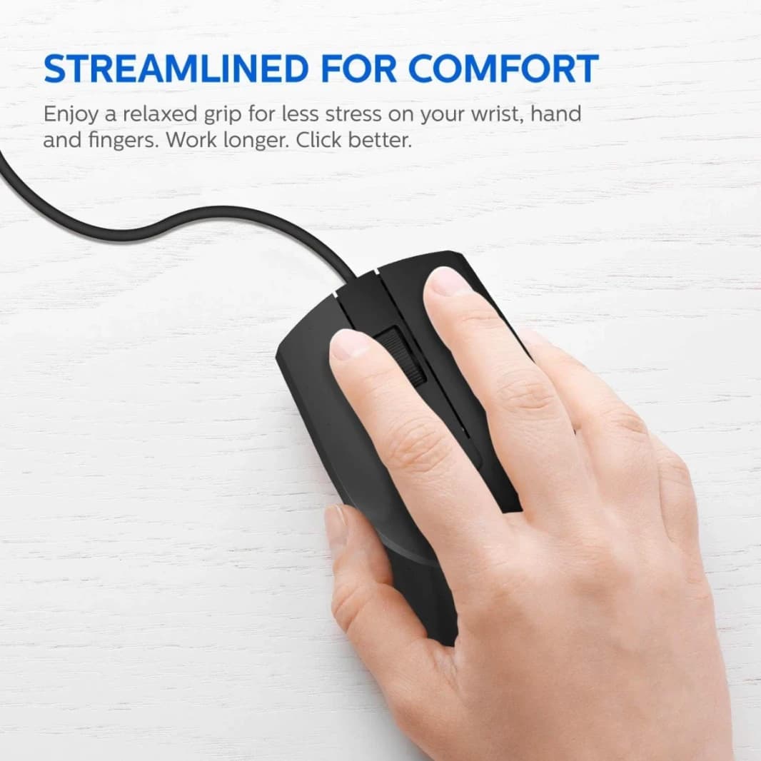 Philips MK234 USB Keyboard and Mouse Combo- Black