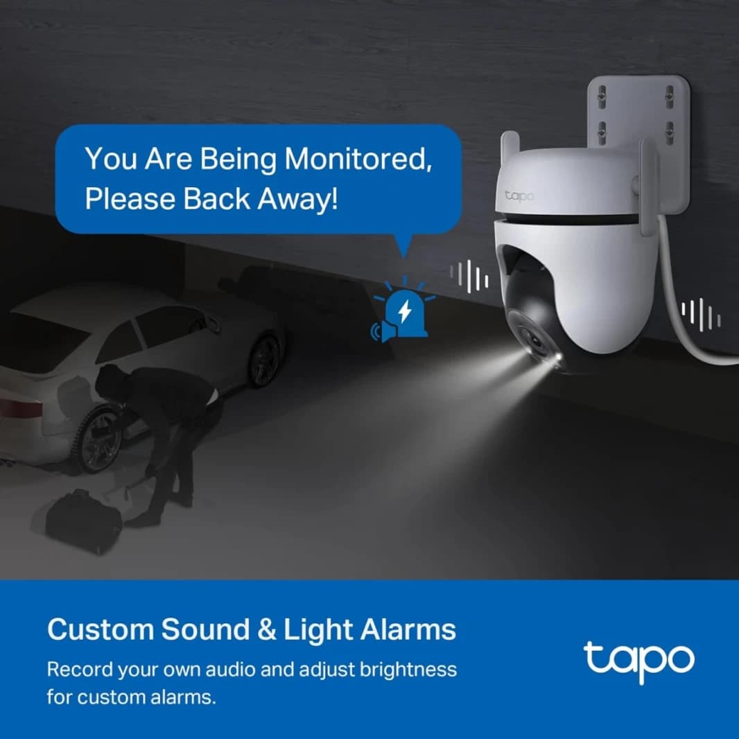 TP-Link Tapo C520WS Outdoor Pan/Tilt Security Wi-Fi Camera with Smart Motion Tracking, IP66 Weatherproof, Multiple Installation Options and Voice Activated Wired/Wireless Networking, White