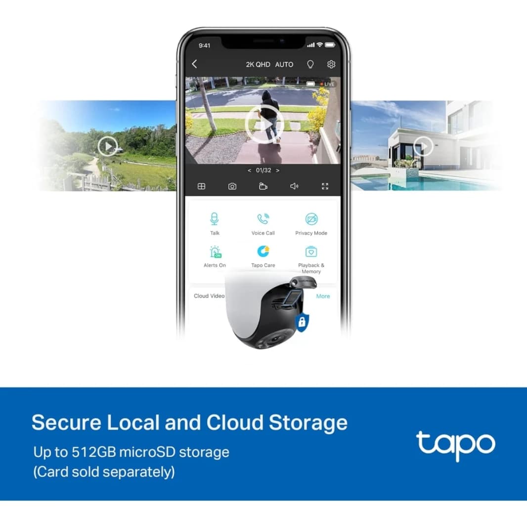 TP-Link Tapo C520WS Outdoor Pan/Tilt Security Wi-Fi Camera with Smart Motion Tracking, IP66 Weatherproof, Multiple Installation Options and Voice Activated Wired/Wireless Networking, White