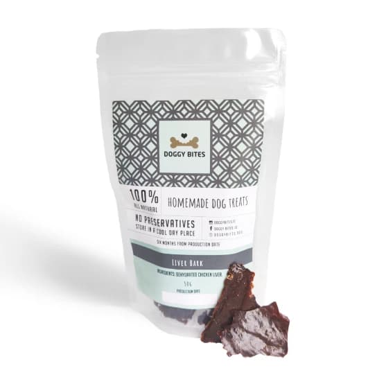 Doggy Bites Liver Bark 50g