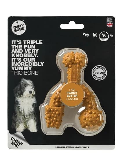 TastyBone Nylon Trio Bone Peanut Butter