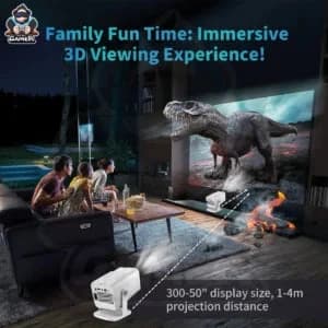 HCS350 MAX Android Gaming Projector with 02 Wireless Controllers & Voice Remote