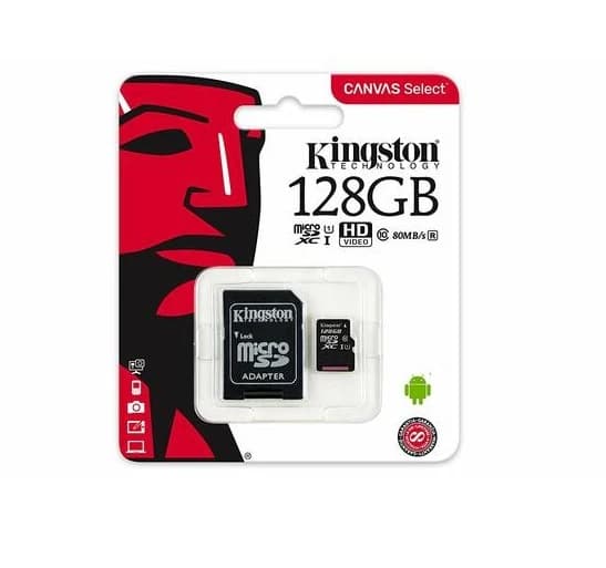 Kingston 128GB microSDHC UHS-I 80MB/s Read Memory Card