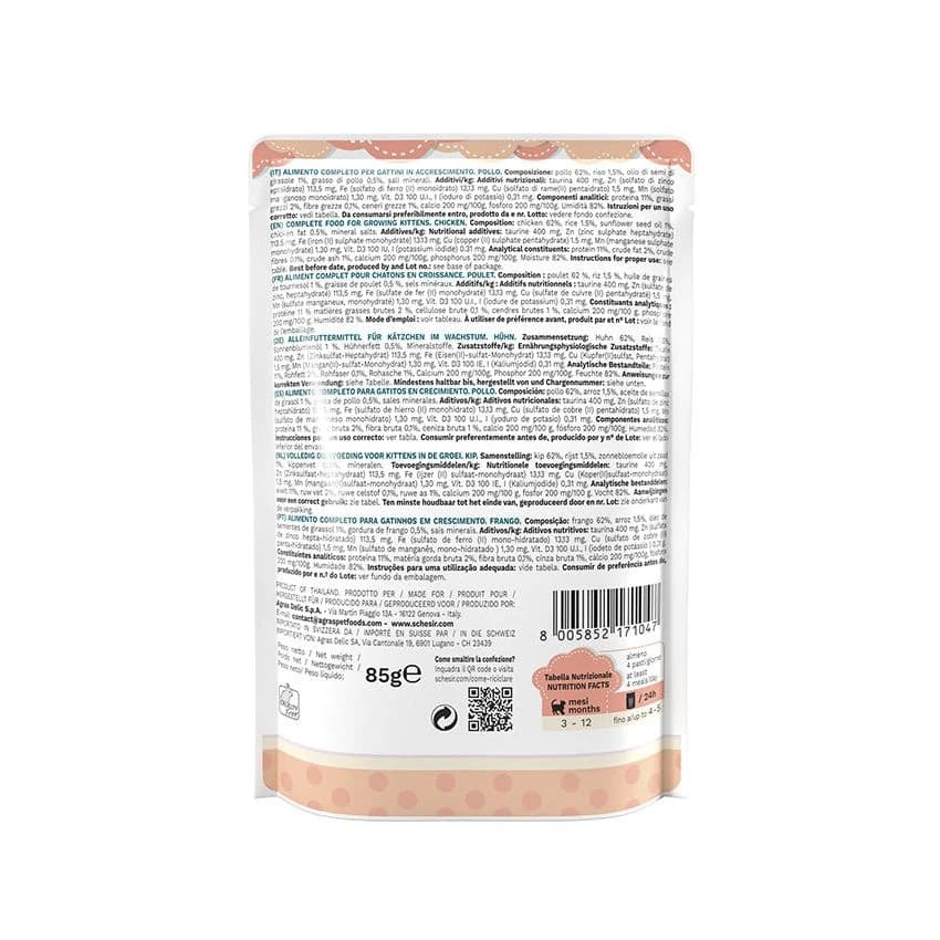 SCHESIR CAT POUCH KITTEN CHICKEN 85G