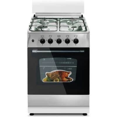Samix Gas Cooker 55cm 4 Burners - Stainless Steel