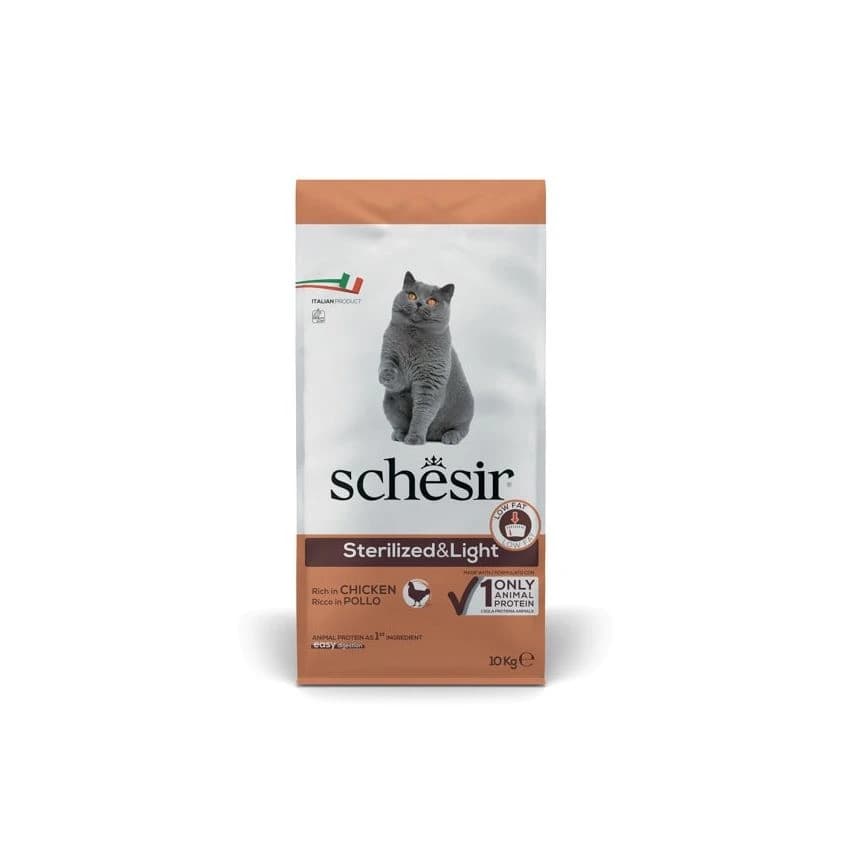 SCHESIR CAT DRY STERILISED & OVERWEIGHT CHICKEN 10kg