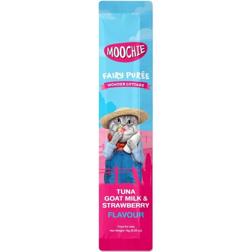 Moochie Fairy Puree Tuna, Goat Milk & Strawberry 5×15g