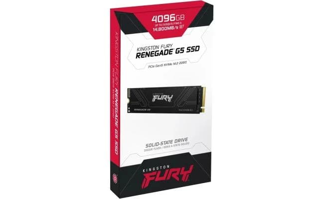 Kingston FURY Renegade G5 4TB PCIe 5.0 NVMe M.2 SSD-Sequential Read/Write (14800/14000 MB/s)