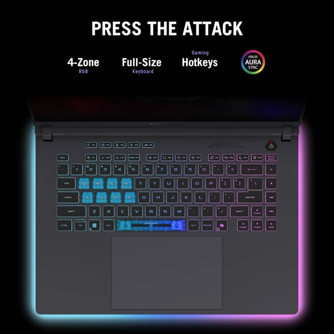 لابتوب ROG Strix G18 الجديد 2025، معالج Intel® Core™ i7 14650HX، بطاقة رسومات NVIDIA® GeForce RTX™ 5050 بذاكرة 8GB GDDR7، شاشة 18 بوصة FHD+ بتردد 144 هرتز - رمادي إكليبس