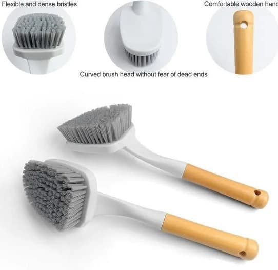 BrushPro Premium Surface Cleaning Brush for Various Spaces with Ergonomic Wooden Handle Smart Design