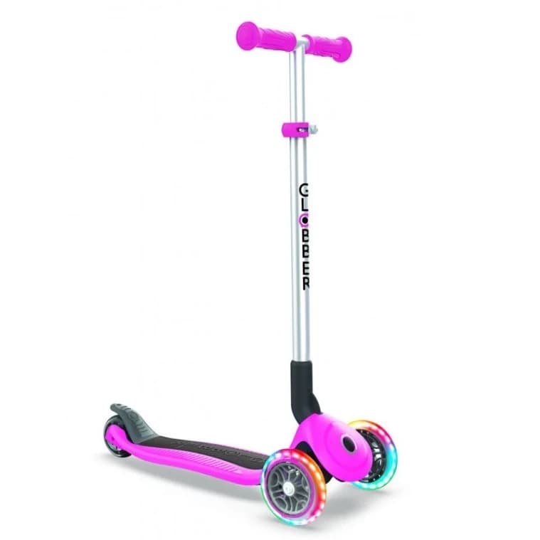 Globber Primo Foldable Light-Up Scooter, Pink