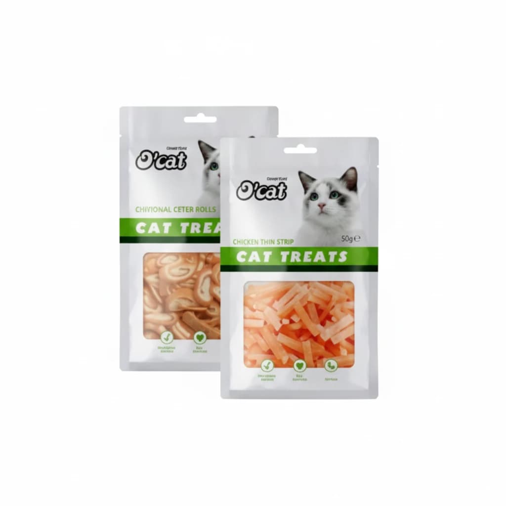 O Cat Natural Cat Treats with Delicious Chicken and Fish Bits for Ultimate Cat Health Rewards