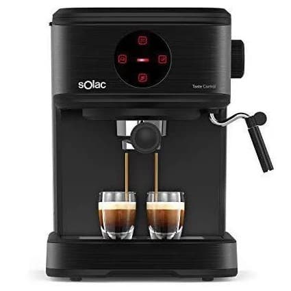 Solac Espresso Machine with Elegant Black Design and Practical Features for Coffee Enthusiasts