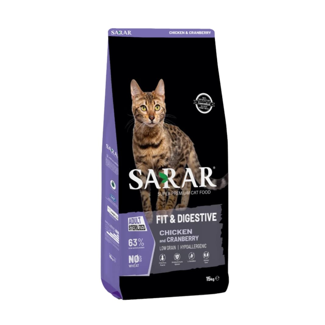SARAR 2kg Cat Food Fit Digestive with Chicken & Cranberry