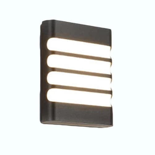 Striped Rectangular Weatherproof Outdoor Light, 24W, White, VE-0053