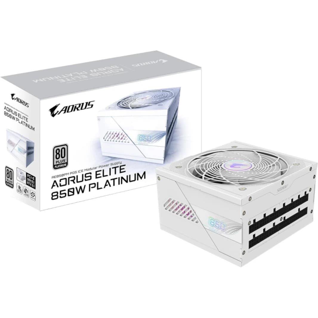 Gigabyte AORUS ELITE P850W 80+ Platinum Modular PCIe 5.0 , Fully Modular Power Supply – GP-AE850PM PG5 ICE