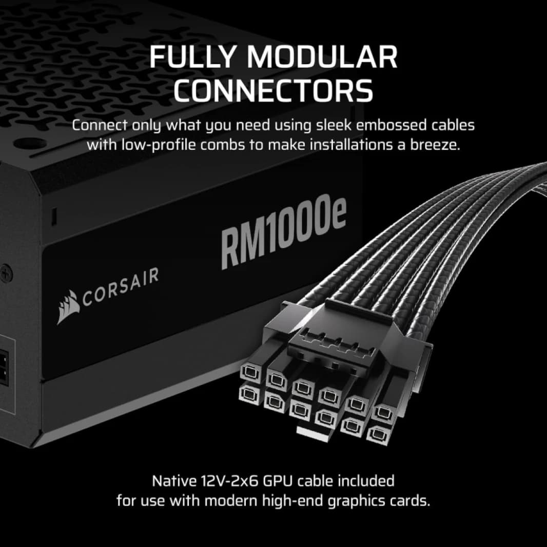 CORSAIR RMe Series RM1000e 1000W Fully Modular Low-Noise ATX Power Supply – CP-9020297