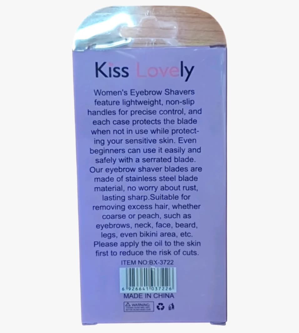Kiss Lovely Women's Eyebrow Razor with Charming Design Featuring Rust-Resistant Blades and Easy Precise Control