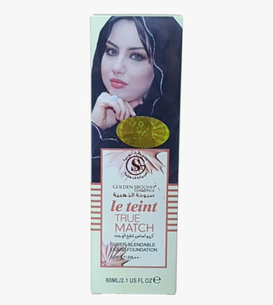 Golden Sbouh Le Teint True Match Foundation for Women, Super Blendable, Natural Coverage, Suitable for All Skin Types