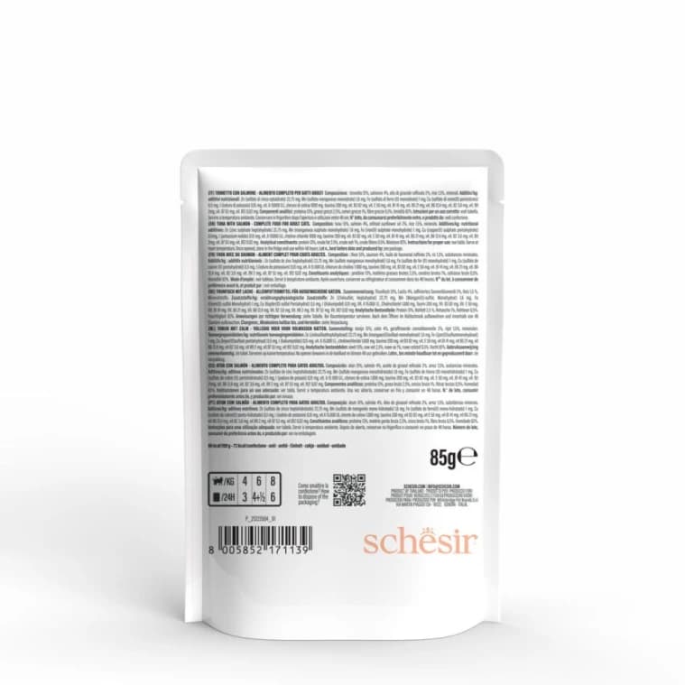 SCHESIR CAT POUCH TUNA WITH SALMON 85G