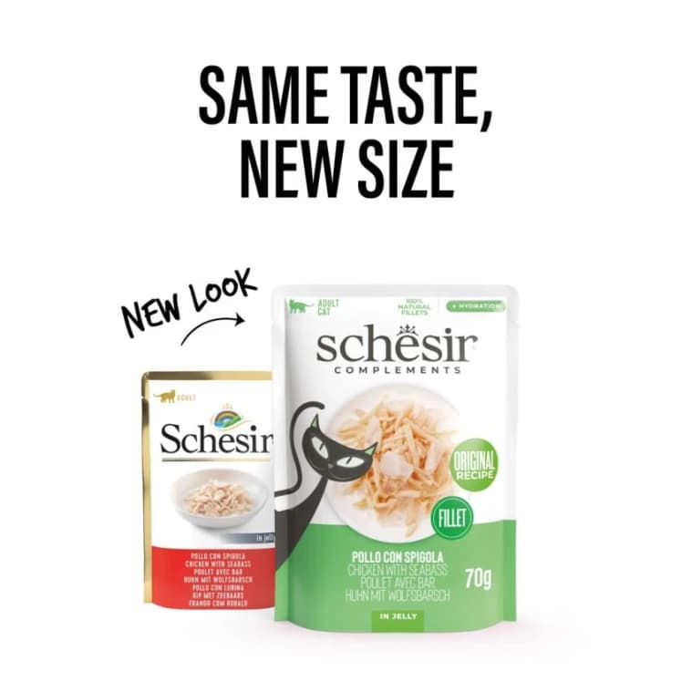 Schesir Complements Wet Cat Chicken / seabass in Jelly Pouch 70g