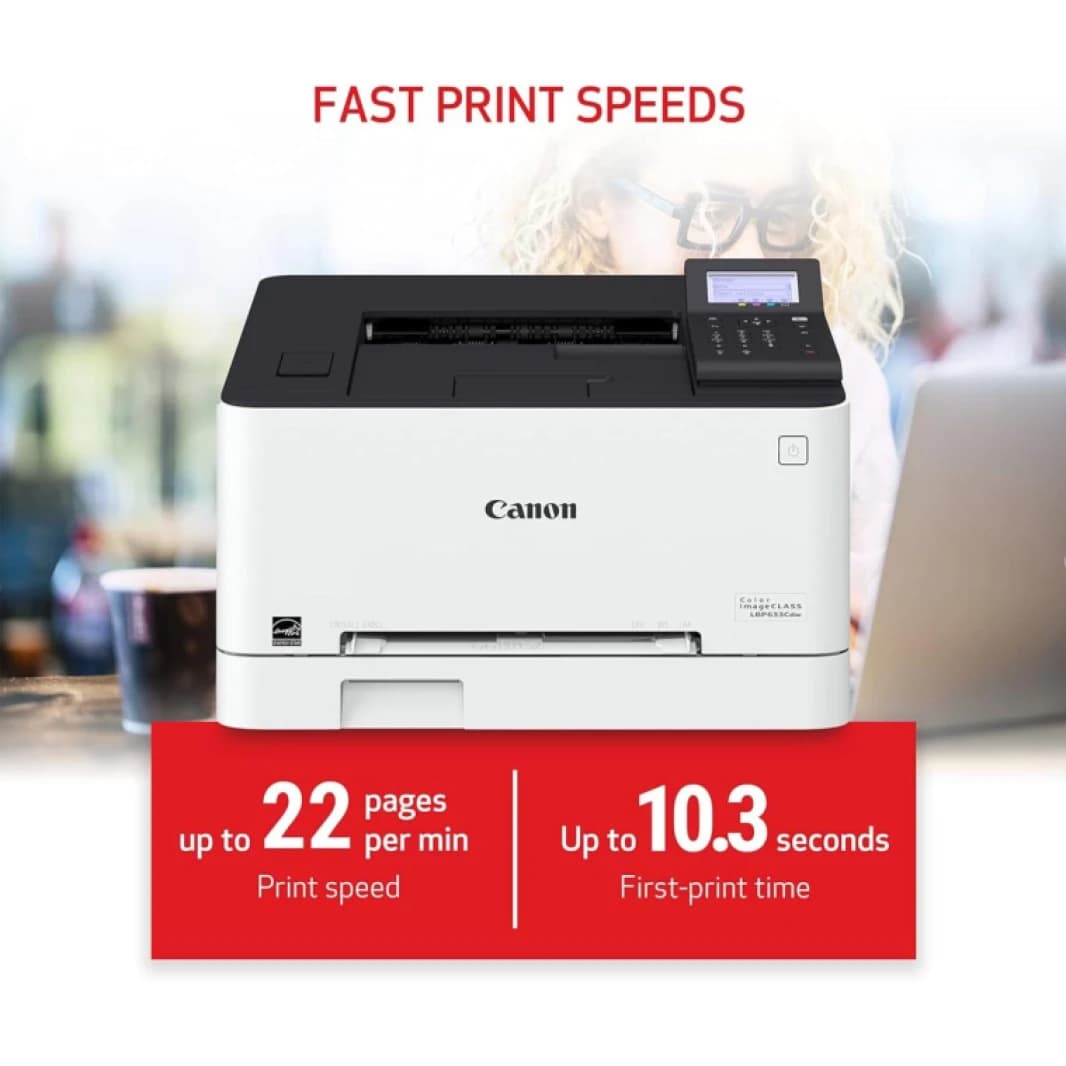 Printer Canon Color imageCLASS LBP633Cdw Wireless & Network Laser Printer, Normal Quality, A4/US Letter 21 ppm, Duplex Printing - 3 Year Warranty